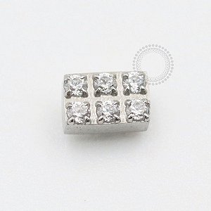 TN1291 Topo Retangulo CZ Titânio ASTM F-136 (OUTLET)