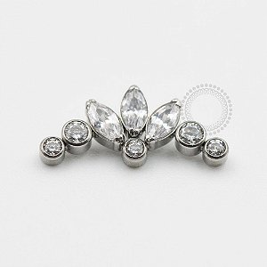 TN627 Topo cluster CZ stone titânio