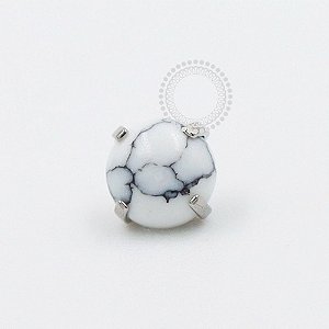 TN1034 Topo Microdermal Pedra Howlita Branca Titânio