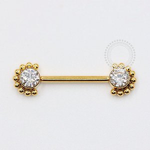 TN1041 Nipple Jewelry Indiana Push Pin Titânio PVD Gold