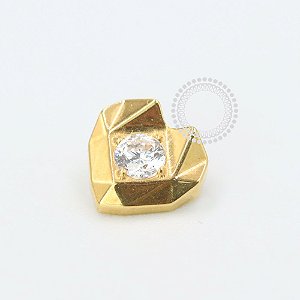 TN1045 Topo Coração Geométrico Titânio PVD Gold