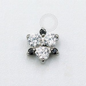 TN1055 Topo Trinity Com CZ Cristal E Black Titânio ASTM F-136