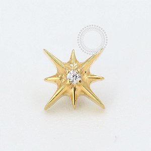 TN1064 Topo Micro-Estrela Modelo 2 Titânio PVD Gold