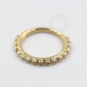 OR62 Segmento Cravejado Delicado 9mm Ouro 18K (9mm 0,63g)