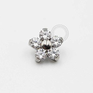 TN278 Topo Flor CZ Miolo Titânio
