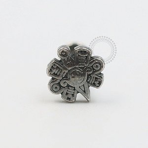 PR22 Labret Mandala Asteca Prata Haste Titânio