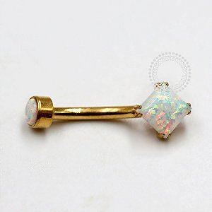 TN1117 Navel Pedra Opala Titânio PVD Gold (OUTLET)