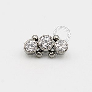 TN249 Topo Mini Cluster Zirconias Cúbicas Titânio