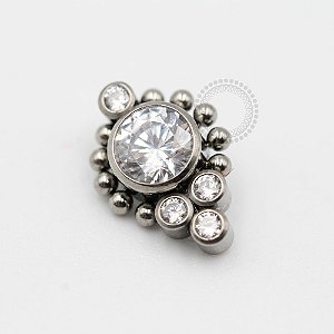 TN273 Topo 1 Zirconia Cristal  5mm/Esferas + 4 Zirconias