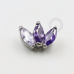 TN522 Topo Cluster Três Navetes Lilas e Roxo Titânio