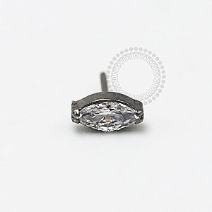 TN1155 Topo Push Pin Navete Cristal Titânio ASTM F-136
