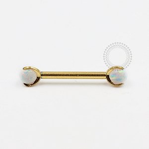 TN699 Nipple Jewelry Synthetic Opal Titânio PVD Gold