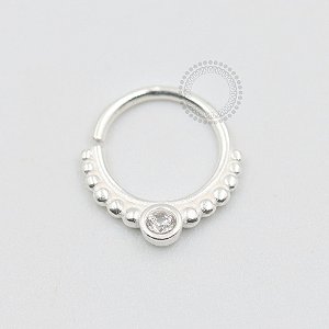 PR02 Argola Zirconia Com Esferas Prata 925