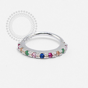 PR32 Segmento  Rainbow Torção Modelo 2 Prata 925