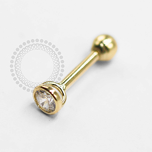 OR85 Microbell Zirconia Flat Copinho Ouro 18K (0,40G)