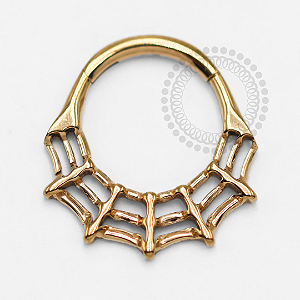 TN1370 Segmento Teia De Aranha Titânio PVD Gold