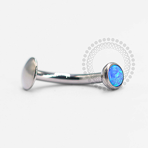 TN1449 Navel Pedra Opala Azul Titânio ASTM F-136