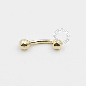 OR92 Microbell Curvo Tradicional 8mm Ouro 18K (0,33g)