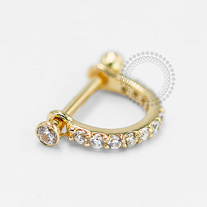 OR95 Joia Haste Reta Cravejada Ouro 18K
