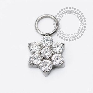TN1547 Pingente Flor CZ Titânio ASTM F136