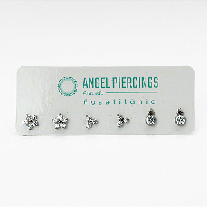 KIT43 Brincos Titânio ASTM F-136