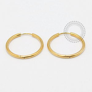 TN1851 Par de Brincos Max Argola 30mm Titanio PVD Gold