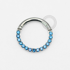 TN1855 Segmento Frontal CZ Azul Safira Titânio ASTM F136