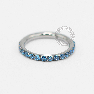 TN1858 Segmento Cravejado Safira Titânio ASTM F136