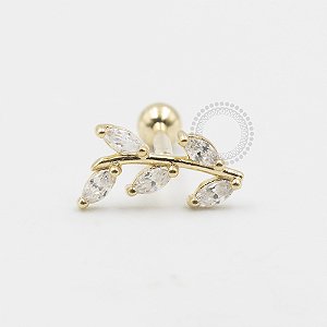 OR32 Microbell Galho 5 CZ Navetes Ouro 18k