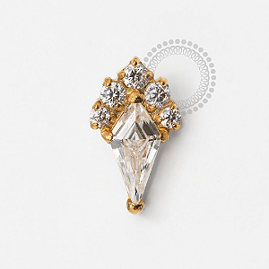 TN1891 Topo Indiano CZ Cristal Titânio PVD Gold