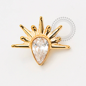 TN1895 Topo Gota Com Raios Titânio PVD Gold