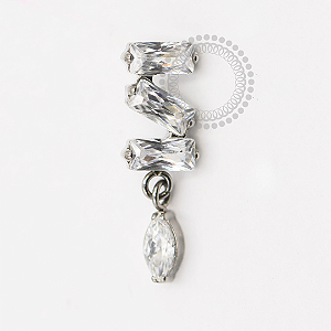 TN1896 Topo 3 Baguettes e 1 Navete Titânio ASTM F-136