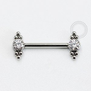 PB92 Nipple Piercing Zircônia Esferas Laterais Push Pin Aço 316L