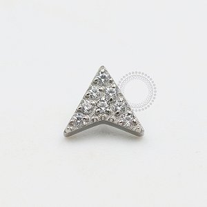 TN481 Topo Seta Cravejada Titânio ASTM F136