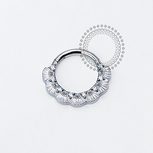 TN1947 Segmento Frontal Conchas CZ  Titânio ASTM F-136