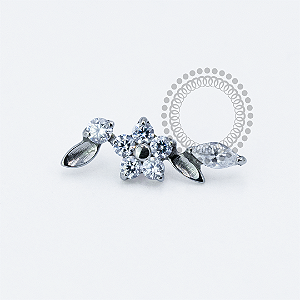 TN1951 Topo Cluster Ramo de Flores Titânio ASTM F136