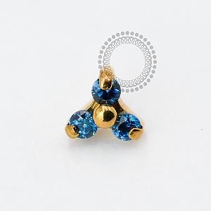 TN1942 Topo Tinity Azul Safira Titânio  PVD Gold