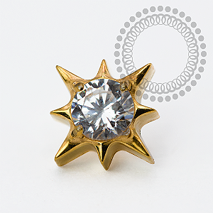 TN1970 Topo Estrela Super Nova Titânio PVD Gold