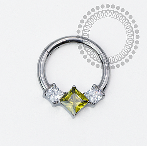 TN1974 Segmento Frontal CZ Dark Pedidot Titânio ASTM F136