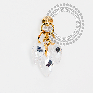 TN1985 Topo 3 Pingentes CZ Titânio PVD Gold