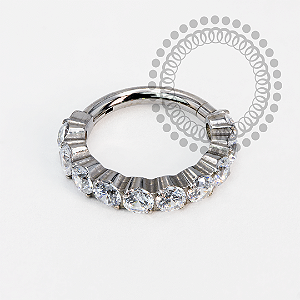 TN1986 Segmento 10 Pedras Zircônia Titânio ASTM F-136