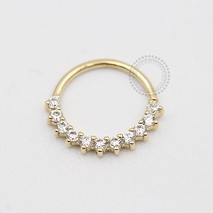 OR29 Argola Cravejada Frontal Ouro 18k