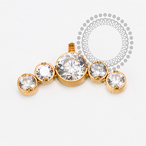 TN2045 Topo Cluster Vertical Helix Titânio PVD GOLD