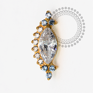 TN2048 Topo Big  Navete Cz Laterais Titânio PVD Gold