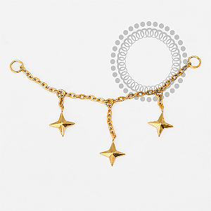 TN2064 Corrente 3 Pingente Estrela Titânio PVD Gold