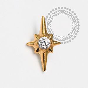 TN2086 Topo Estrela Dalva Titânio PVD Gold