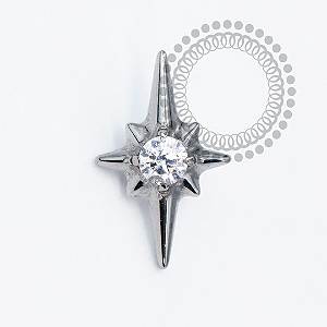 TN2087 Topo Estrela Dalva Titânio ASTM F136