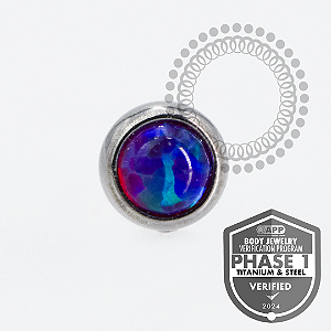 TT21 Topo Opala Roxa Flat Back Push Pin Titânio Mill®