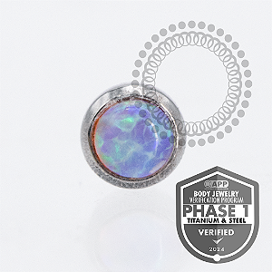 TT22 Topo Opala Rosa Flat Back Push Pin Titânio Mill®