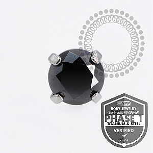 TT11 Topo CZ Black ProngSet Push Pin Titânio Mill®